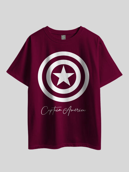 "Captain America Shield" Graphic Printed Drop Shoulder T-shirt Legacy Boutiques Dhaka Legacy Boutiques Legacy Boutiques