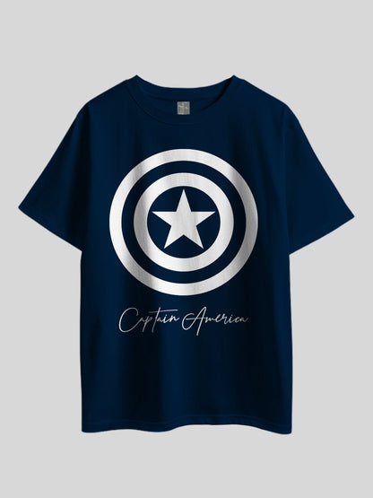 "Captain America Shield" Graphic Printed Drop Shoulder T-shirt Legacy Boutiques Dhaka Legacy Boutiques Legacy Boutiques