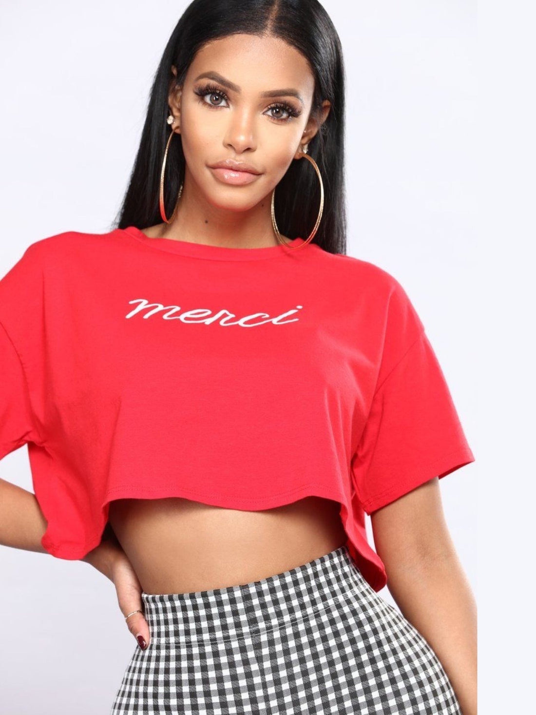 Casual crop top Thank You printed Legacy Boutiques Legacy Boutiques