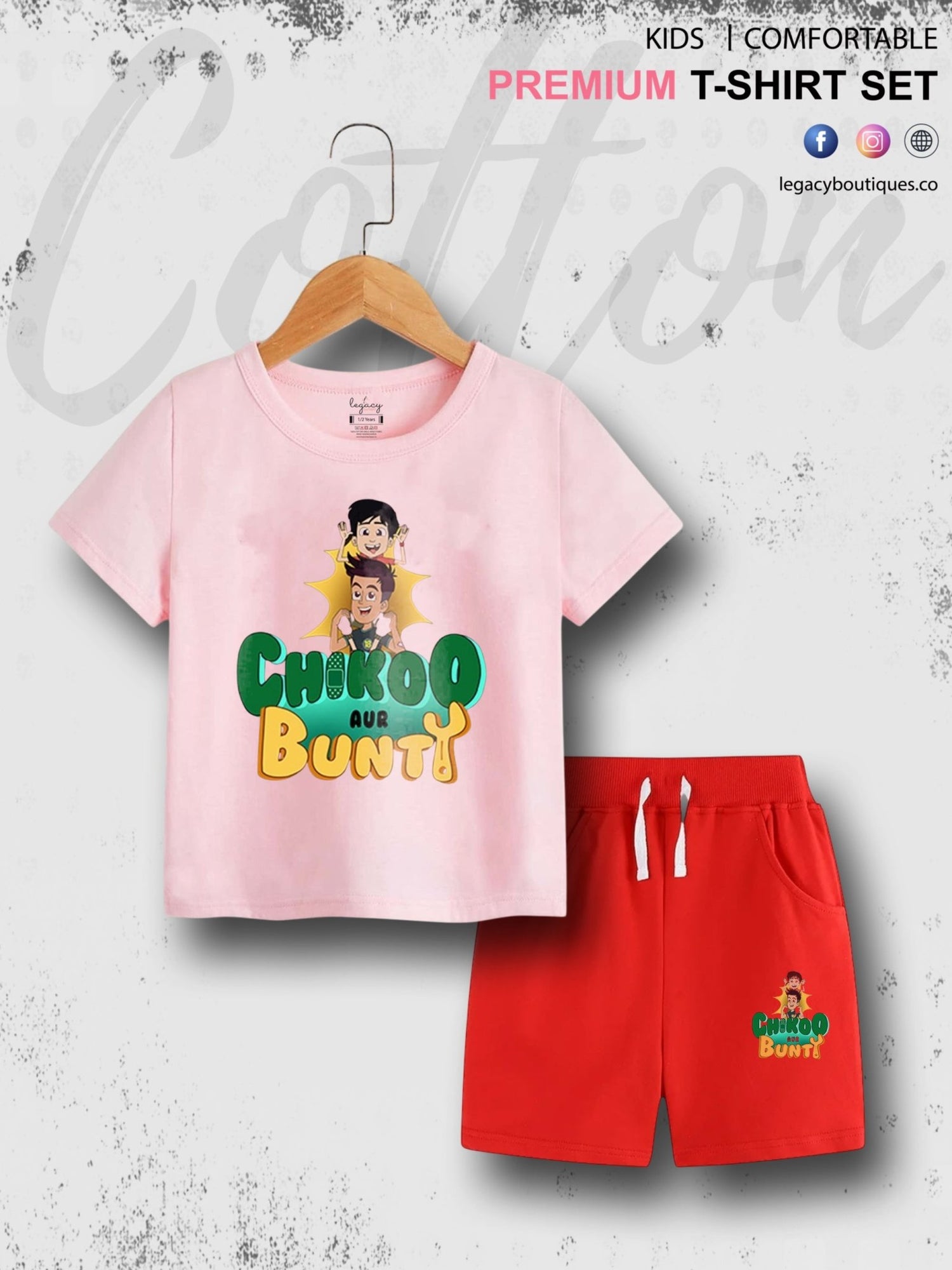Chikoo Aur Bunty Printed 6 Month To 6 Year Kids T-shirt Set Legacy Boutiques Legacy Boutiques