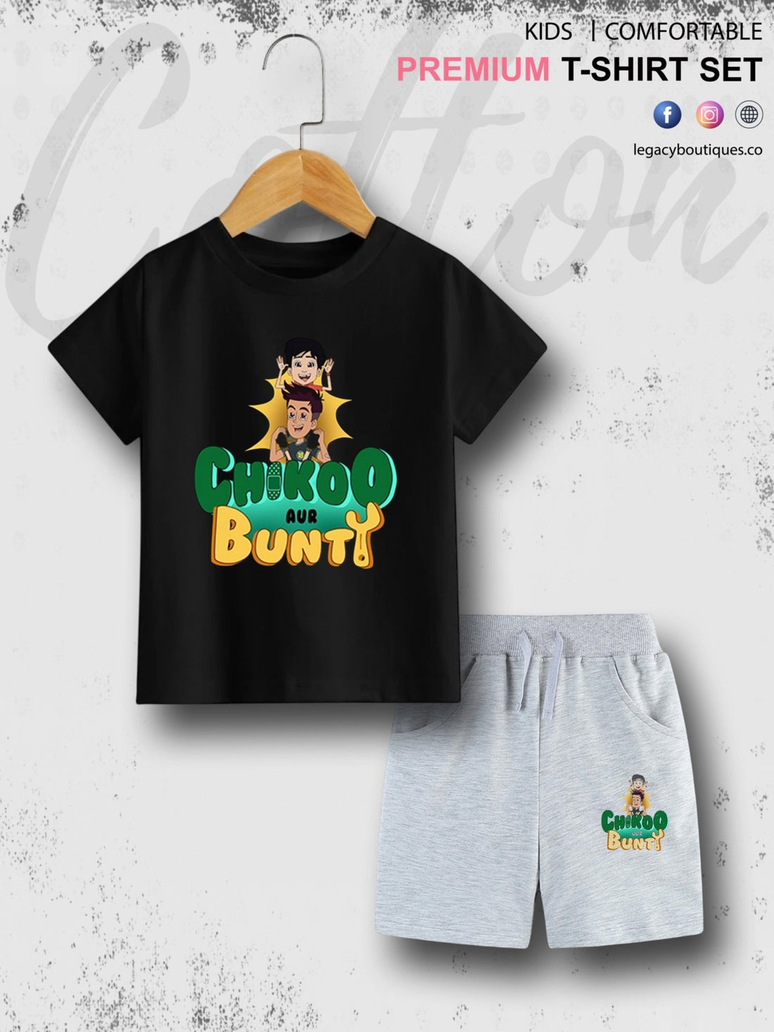 Chikoo Aur Bunty Printed 6 Month To 6 Year Kids T-shirt Set Legacy Boutiques Legacy Boutiques