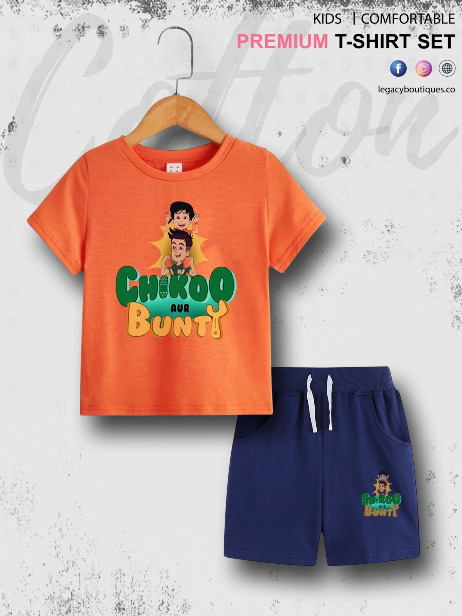 Chikoo Aur Bunty Printed 6 Month To 6 Year Kids T-shirt Set Legacy Boutiques Legacy Boutiques