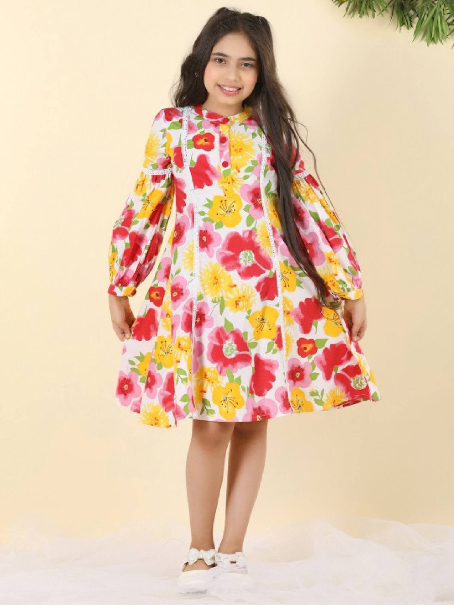 Chromatic Cloud Abstract Print Kaftan Tunic - Girls Pastel Polka Dot Dress Legacy Boutiques Legacy Boutiques