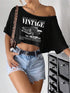 Classic vintage car printed crop tops womens Legacy Boutiques Legacy Boutiques