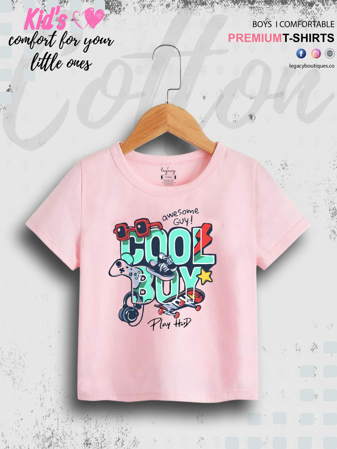 Cool Boy Print 1 To 11 Year Kids Boys Summer Time T-Shirt In Cheapest Price Only In Chittagong Legacy Boutiques Legacy Boutiques