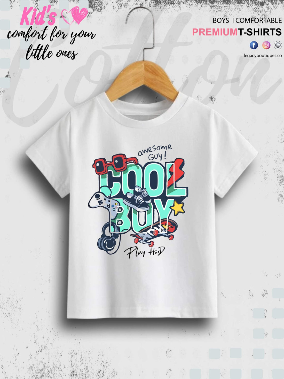 Cool Boy Print 1 To 11 Year Kids Boys Summer Time T-Shirt In Cheapest Price Only In Chittagong Legacy Boutiques Legacy Boutiques