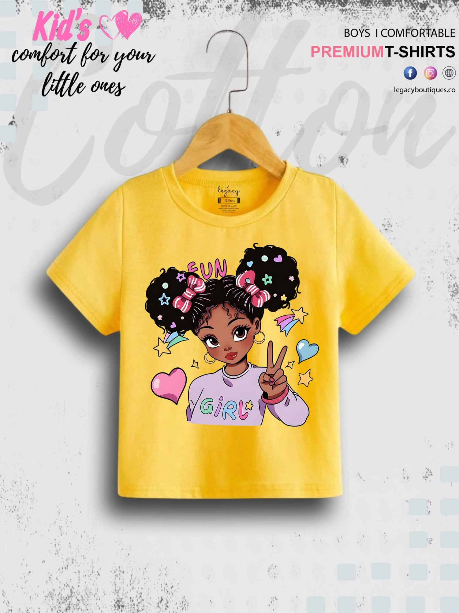 Cool Fun Girl Printed Kids Girls High Quality T-Shirt In Best Price Only In Dhaka Legacy Boutiques Legacy Boutiques