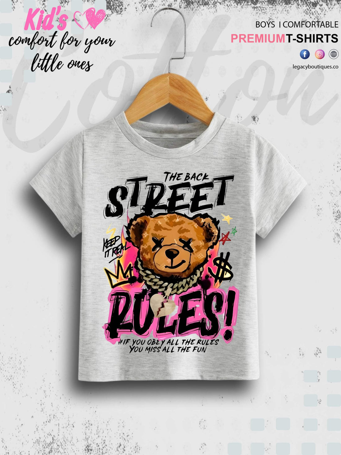 Cool Teddy Bear Printed Casual Baby Boys Summer Time T-Shirt In Lowest Price Only In BD Legacy Boutiques Legacy Boutiques