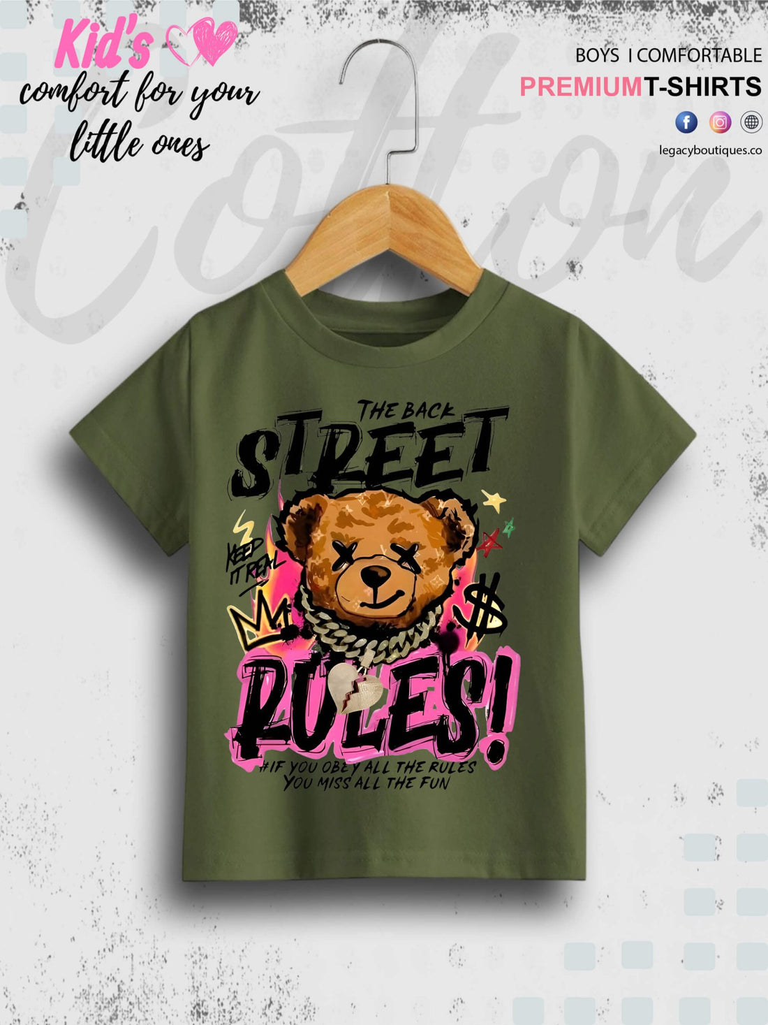 Cool Teddy Bear Printed Casual Baby Boys Summer Time T-Shirt In Lowest Price Only In BD Legacy Boutiques Legacy Boutiques