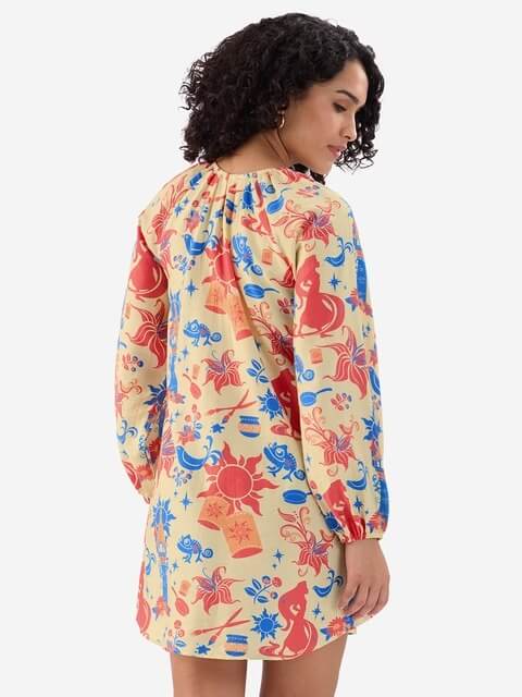 Corona Sun &amp; Magic Lanterns V - Neck Empire Mini Dress - Tangled Inspired Legacy Boutiques Legacy Boutiques
