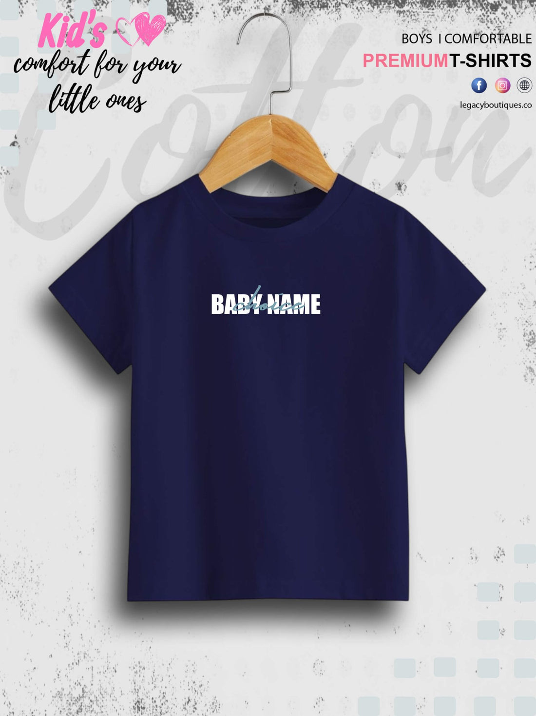 Custom baby name cotton kids t - Shirt 1 To 11 Years Legacy Boutiques Legacy Boutiques