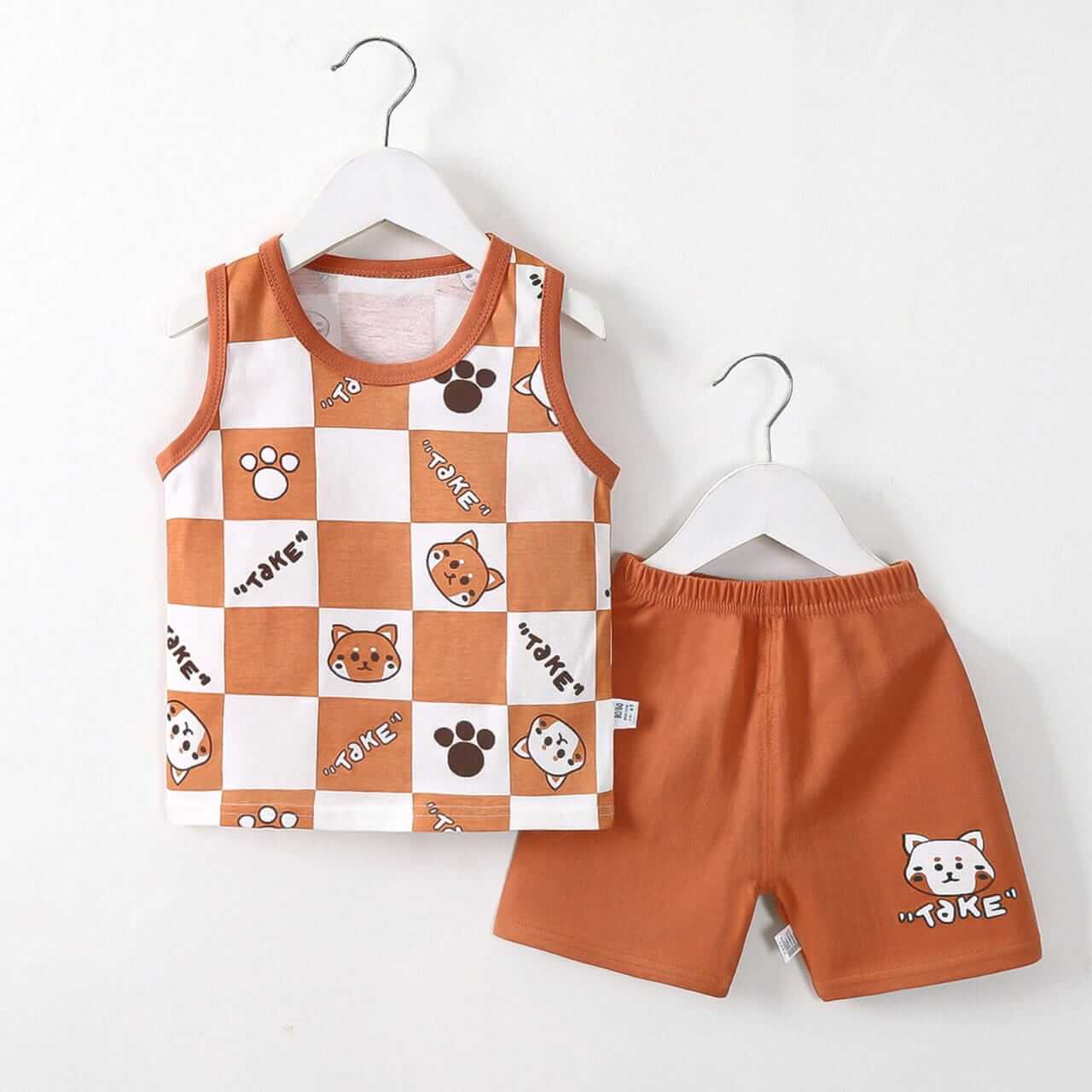 Cute Puppy Printed Soft &amp; Comfy Kids TankTop Set Legacy Boutiques Legacy Boutiques
