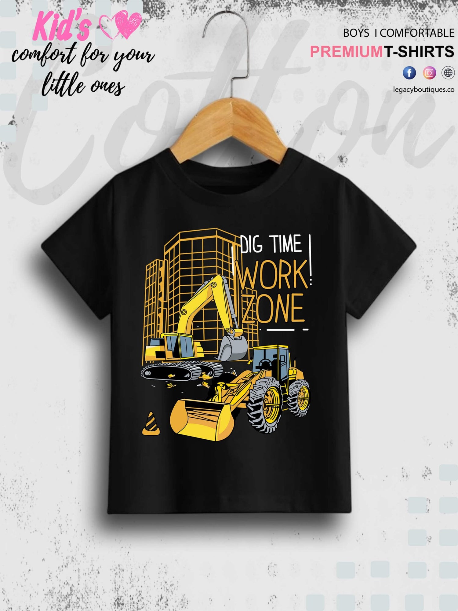 Dig Time Work Print 1 To 11 Year Kids Boys Summer Time T-Shirt In Cheapest Price Only In Dhaka Legacy Boutiques Legacy Boutiques