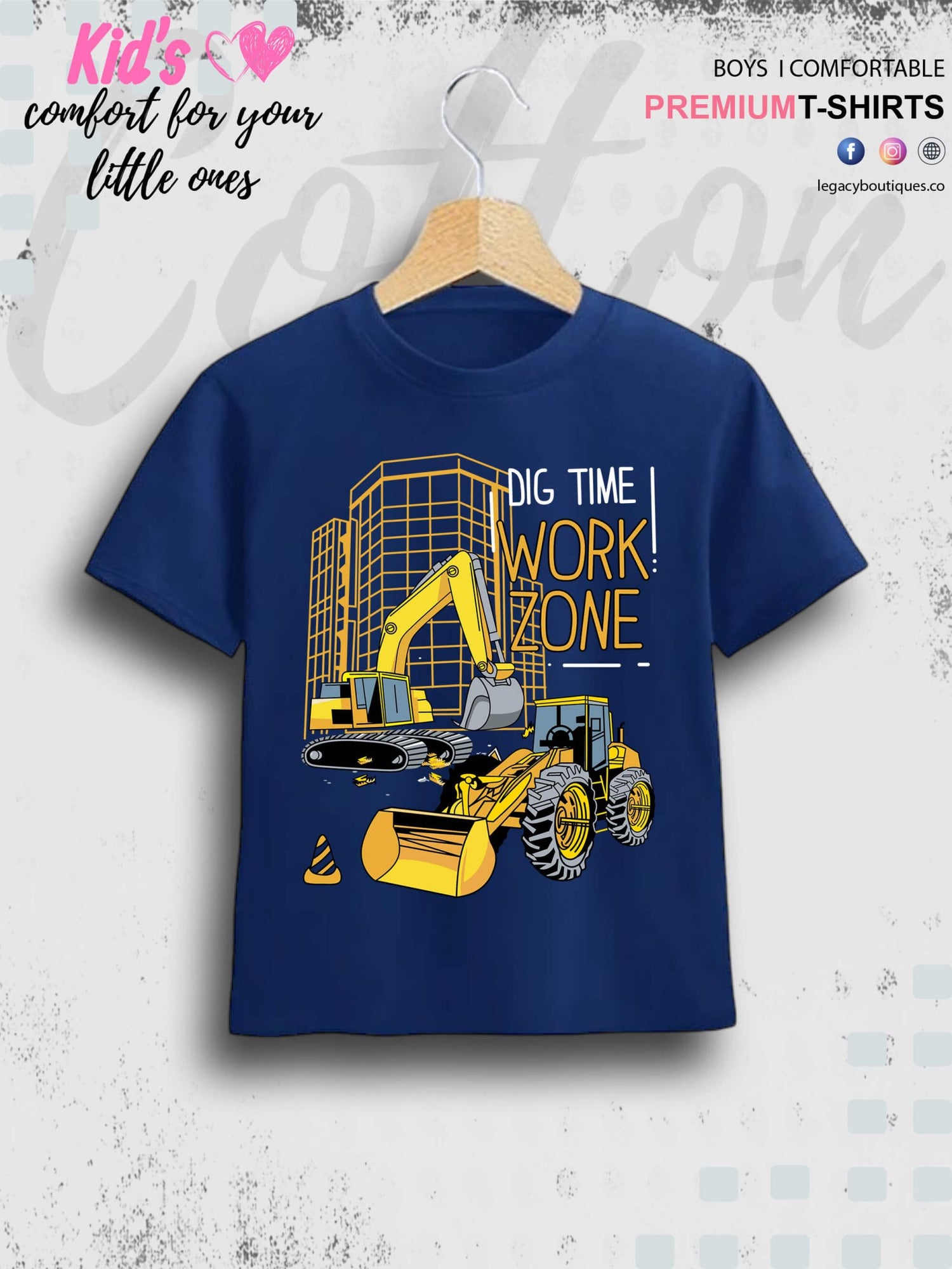 Dig Time Work Print 1 To 11 Year Kids Boys Summer Time T-Shirt In Cheapest Price Only In Dhaka Legacy Boutiques Legacy Boutiques