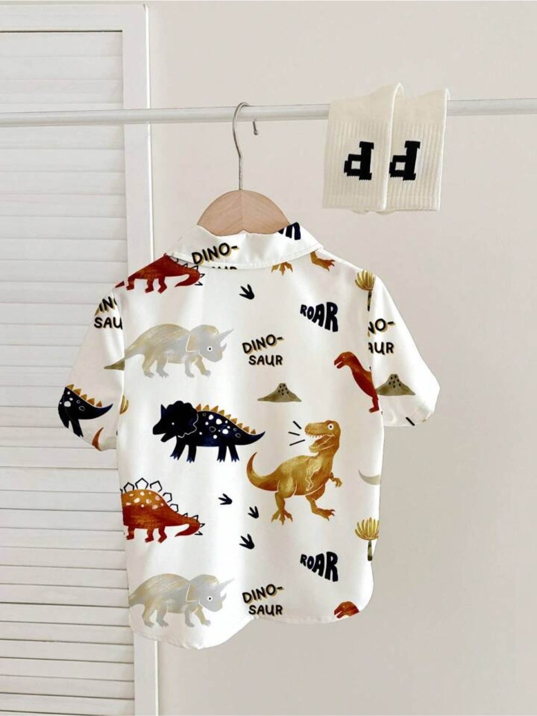 Dinosaur Print Short Sleeve Button Front Shirt For Toddler Boy School - Aged Boy Legacy Boutiques Legacy Boutiques