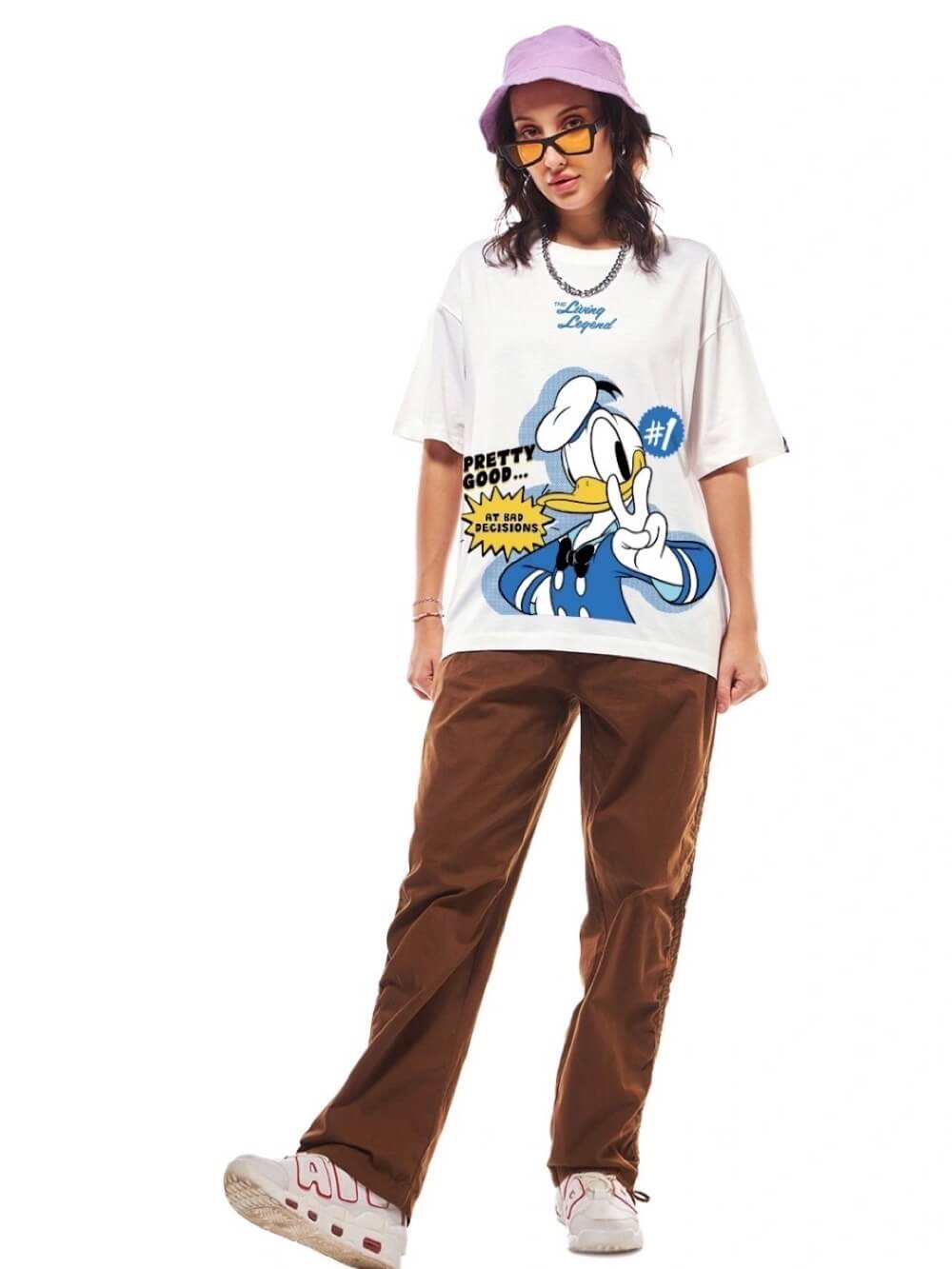 Disney Duck Cartoon Printed Premium Quality Womens Drop Shoulder Tee Legacy Boutiques Bangladesh Legacy Boutiques Legacy Boutiques