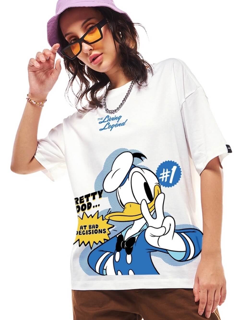 Disney Duck Cartoon Printed Premium Quality Womens Drop Shoulder Tee Legacy Boutiques Bangladesh Legacy Boutiques Legacy Boutiques