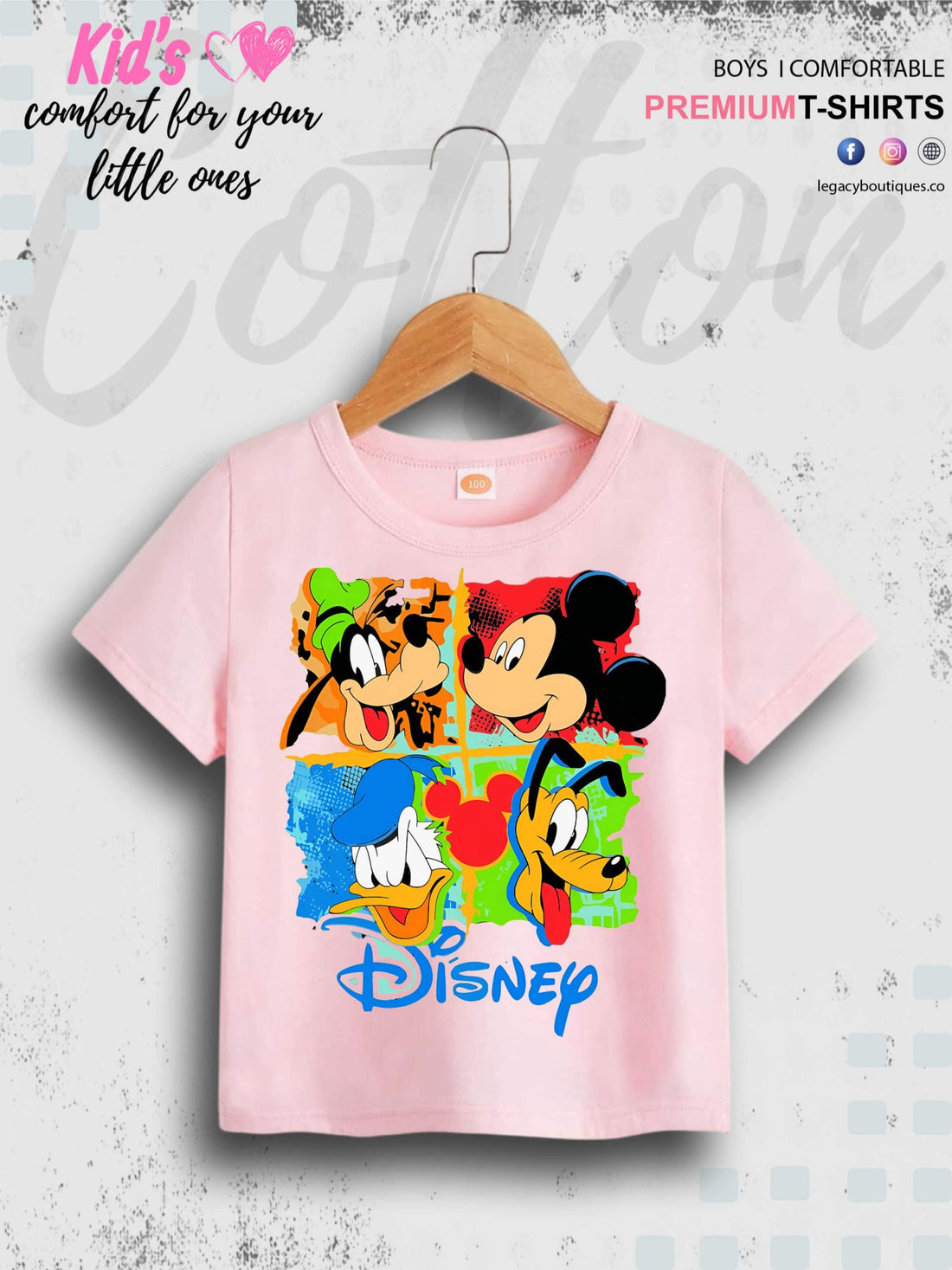 Disney Mickey And His Friends Kids Boys Cotton T-Shirt In Low Price Only In BD Legacy Boutiques Legacy Boutiques