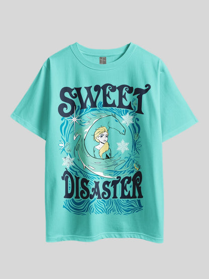 DISNEY SWEET DISASTER Graphic Printed Drop Shoulder T-shirt Legacy Boutiques Bangladesh Legacy Boutiques Legacy Boutiques