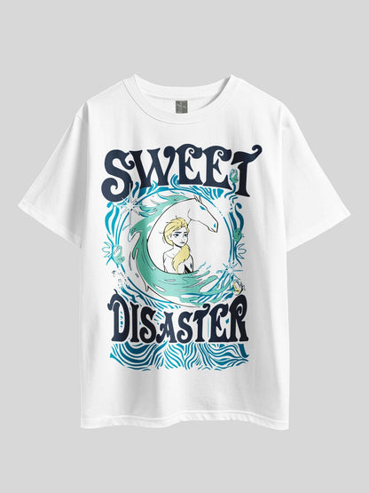 DISNEY SWEET DISASTER Graphic Printed Drop Shoulder T-shirt Legacy Boutiques Bangladesh Legacy Boutiques Legacy Boutiques