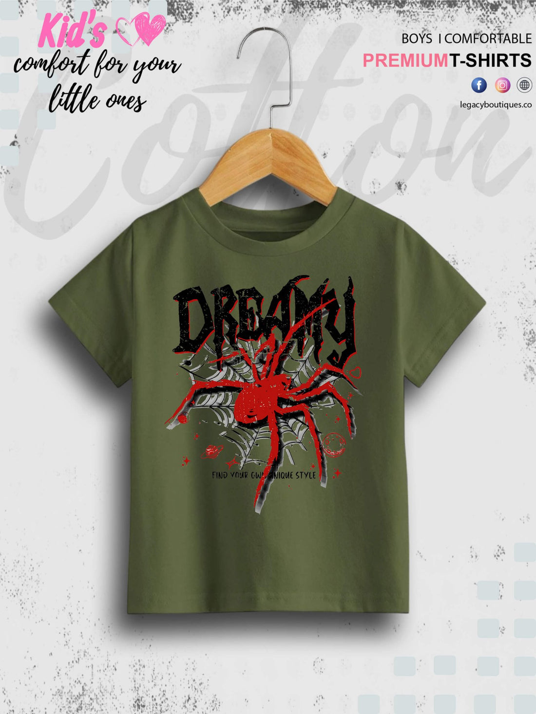 Dreamy Spider Print 1 To 11 Year Kids Boys Summer Time T-Shirt In Lowest Price Only In Dhaka Legacy Boutiques Legacy Boutiques