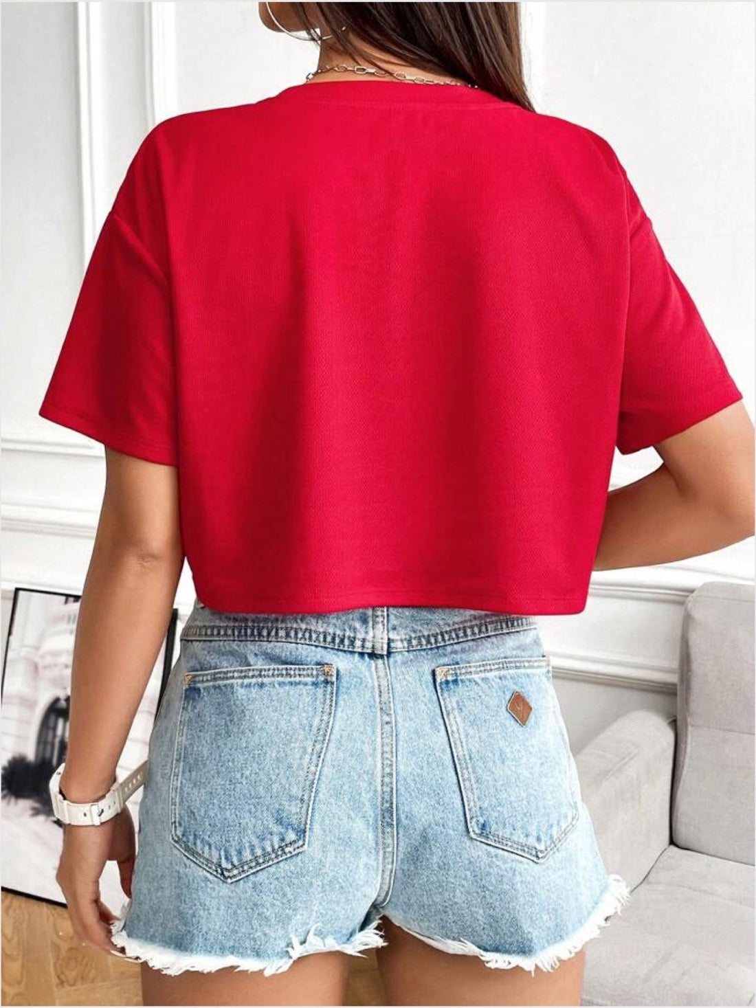 drop shoulder crop tops Los Angeles 23 print Legacy Boutiques Legacy Boutiques
