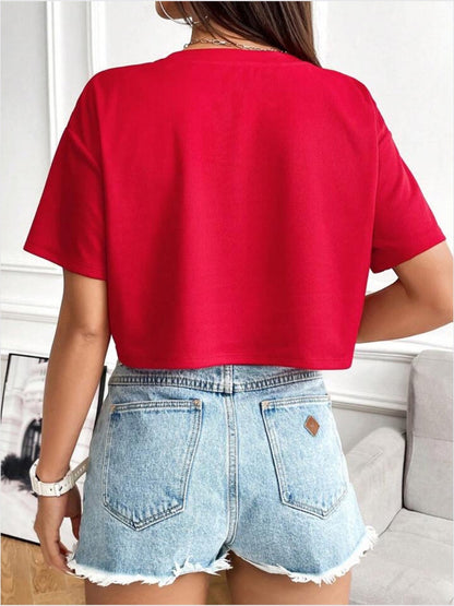 drop shoulder crop tops Los Angeles 23 print Legacy Boutiques Legacy Boutiques