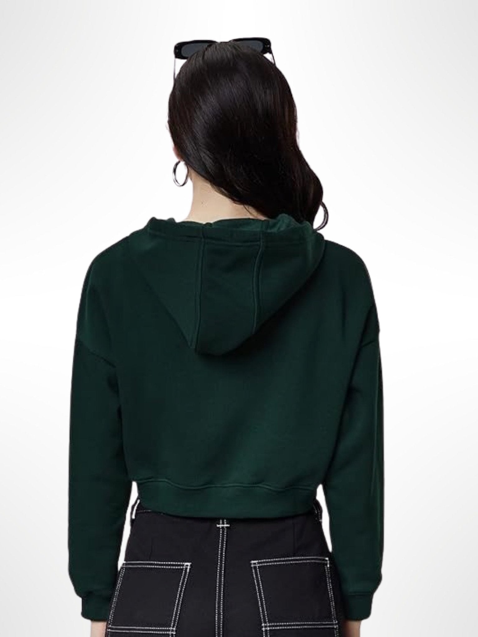 Emerald Green Women Cropped Oversized Hoodies Legacy Boutiques Legacy Boutiques
