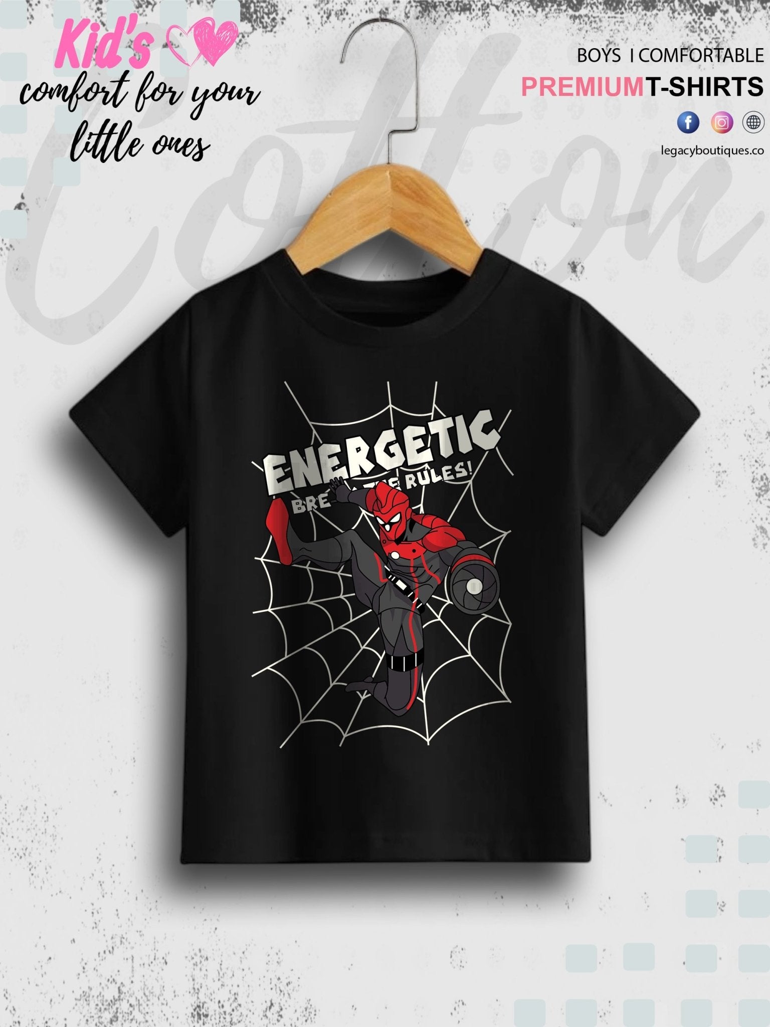 Energetic Spider Break The Rules Boys &amp; Kids T-Shirt Legacy Boutiques Legacy Boutiques