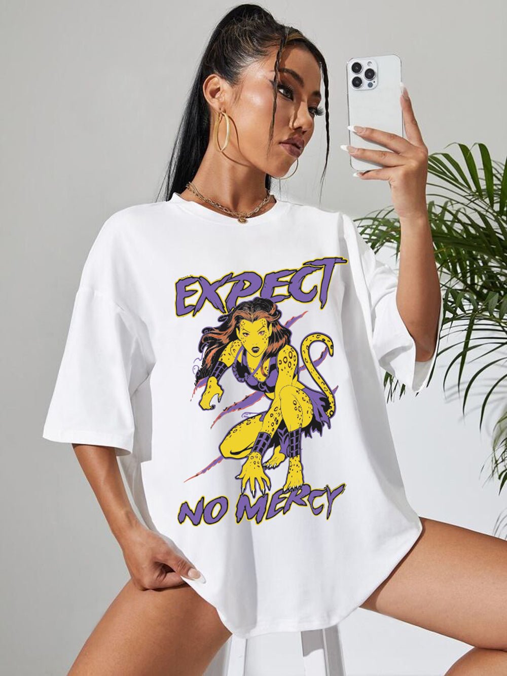 EXPECT NO MERCY Graphic Printed Womens Drop Shoulder T-shirt Legacy Boutiques Bangladesh Legacy Boutiques Legacy Boutiques