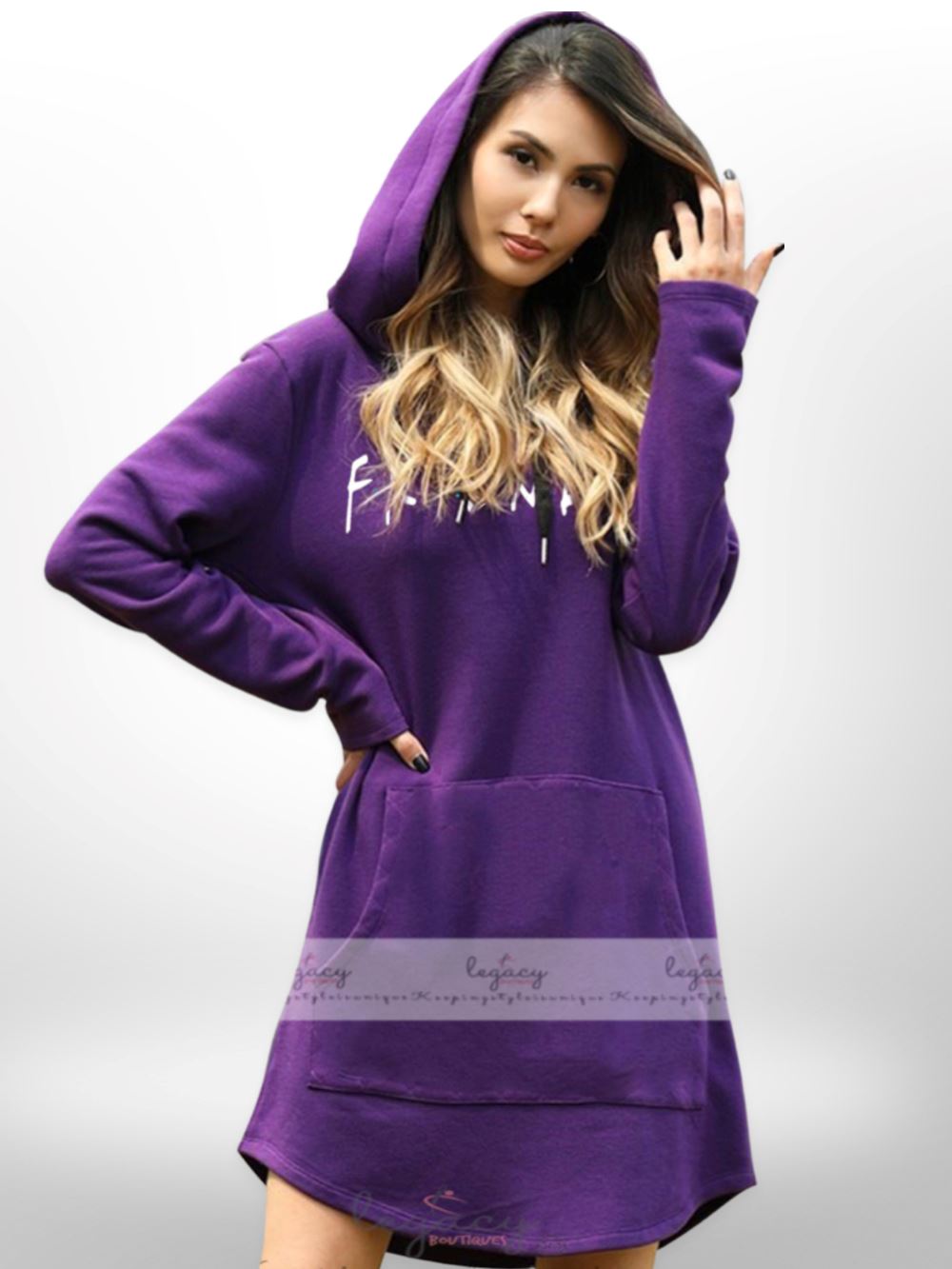 Export Quality Winter Collection Friends Printed Ladies Hoodie Sweatshirt Long Length Legacy Boutiques Legacy Boutiques