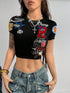 EZwear Casual Sports Printed Crop Top Legacy Boutiques Legacy Boutiques