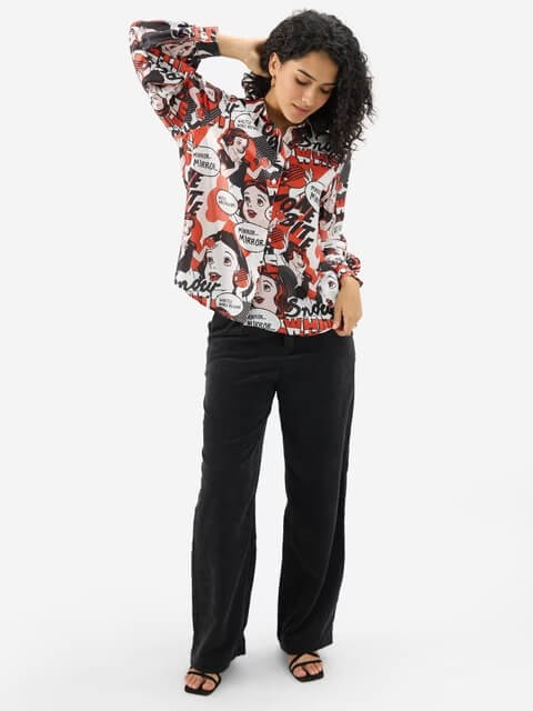 Fairest Pop Art: Snow White Comic Printed Casual Shirt Legacy Boutiques Legacy Boutiques