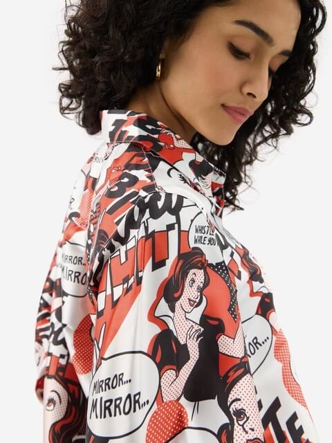 Fairest Pop Art: Snow White Comic Printed Casual Shirt Legacy Boutiques Legacy Boutiques