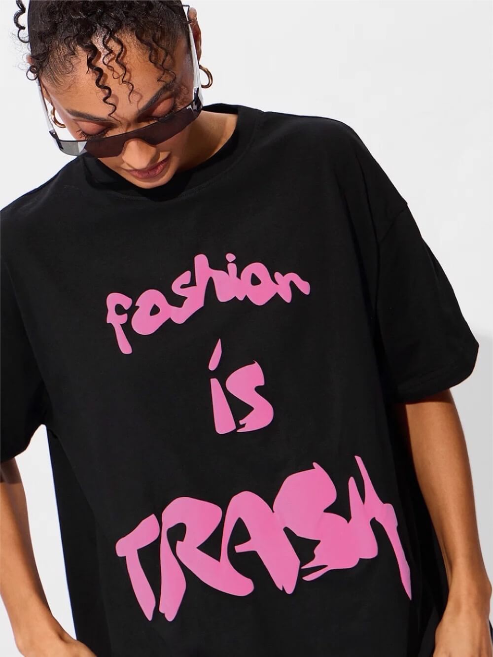 Fashion Is Trash Printed Cheap Price Premium Quality Womens Drop Shoulder T shirt Legacy Boutiques Bangladesh Legacy Boutiques Legacy Boutiques