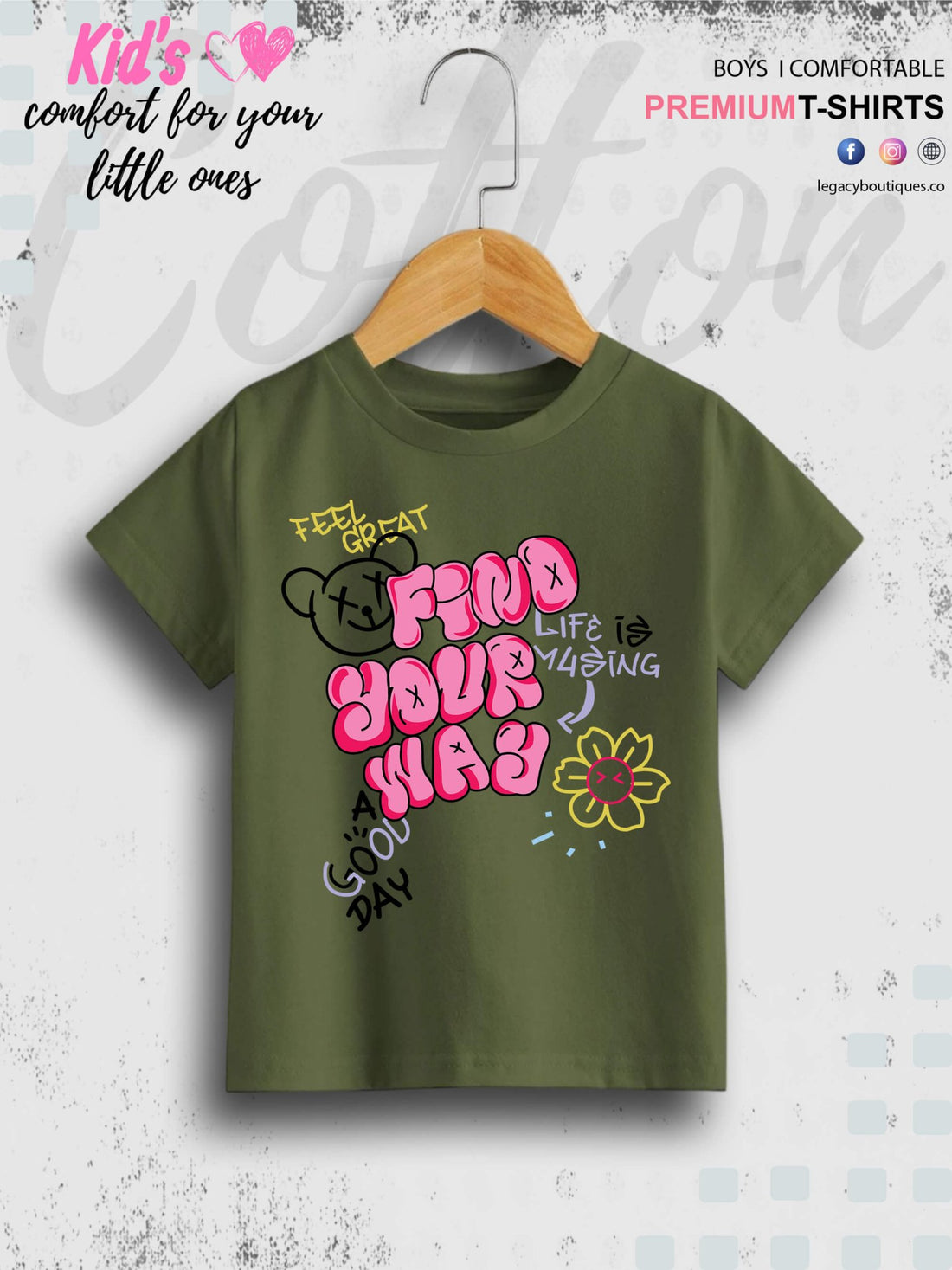Find Your Way A Good Day Kids Boys T-Shirt In Low Price Only In Chittagong Legacy Boutiques Legacy Boutiques