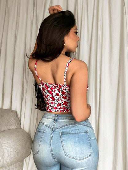 Firerie Multicolor Floral Printed Crop Top Legacy Boutiques Legacy Boutiques