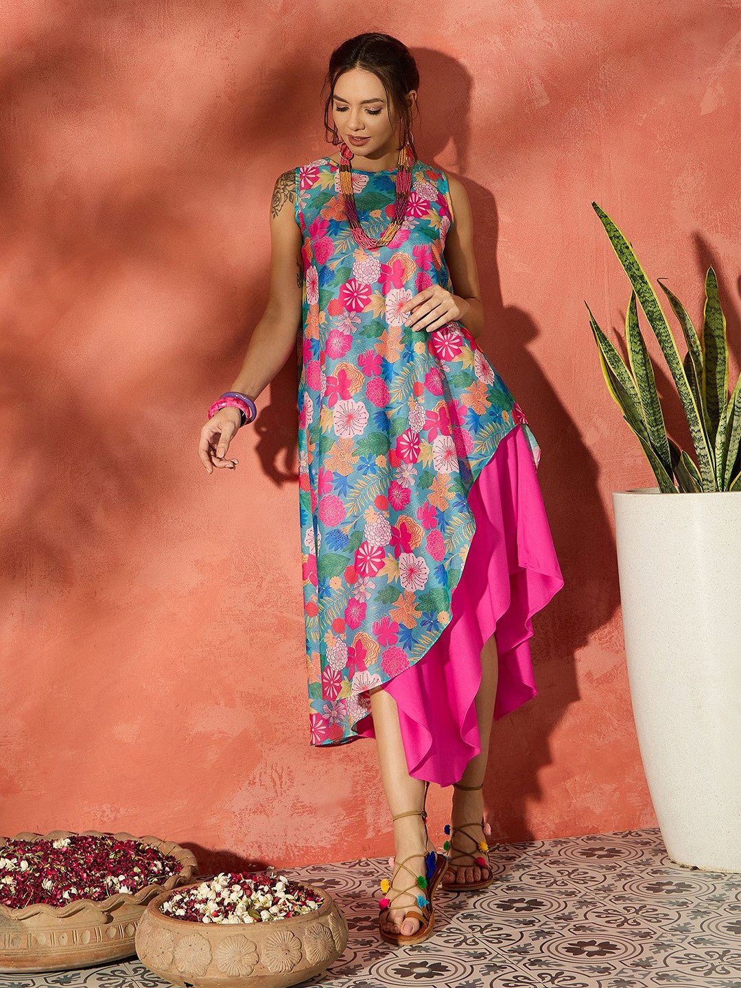Floral Asymmetric Layered Dress for Women Legacy Boutiques Legacy Boutiques