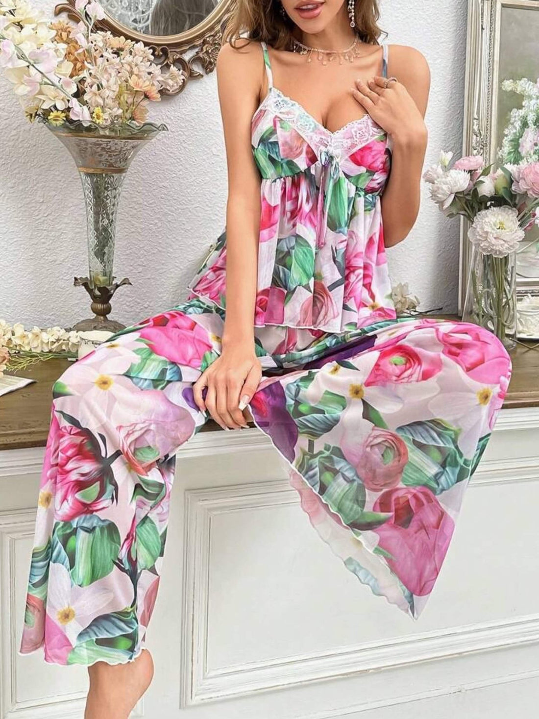 Floral Nighty Set Legacy Boutiques Legacy Boutiques