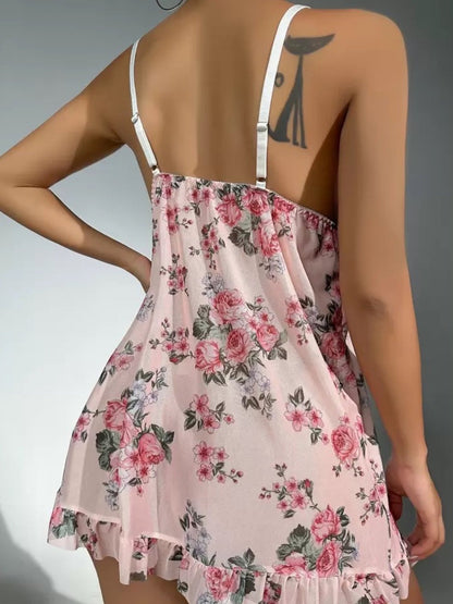 Floral Print Transparent Nighty Legacy Boutiques Legacy Boutiques