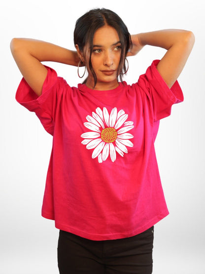 FLOWER Graphic Printed Womens Drop Shoulder T-shirt Legacy Boutiques Bangladesh Legacy Boutiques Legacy Boutiques