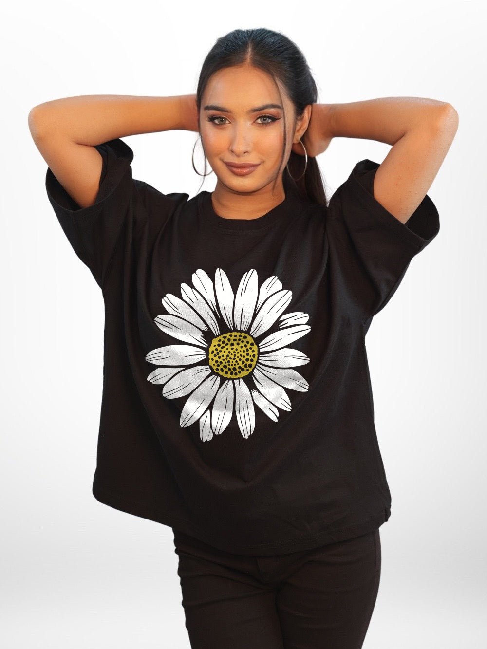 FLOWER Graphic Printed Womens Drop Shoulder T-shirt Legacy Boutiques Bangladesh Legacy Boutiques Legacy Boutiques