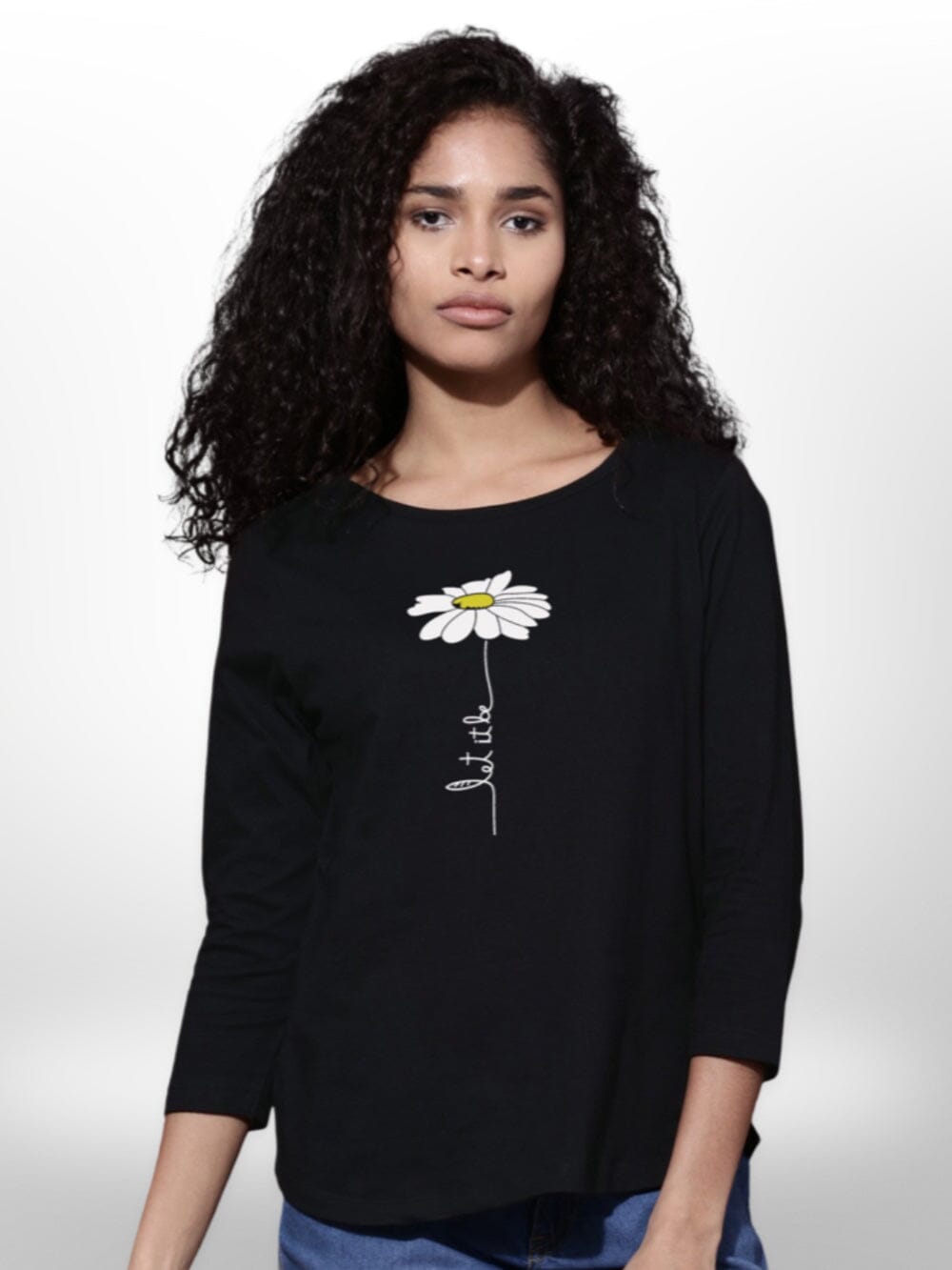 Flower Printed 4 Quarter Sleeve Girls T-shirt Legacy Boutiques Legacy Boutiques