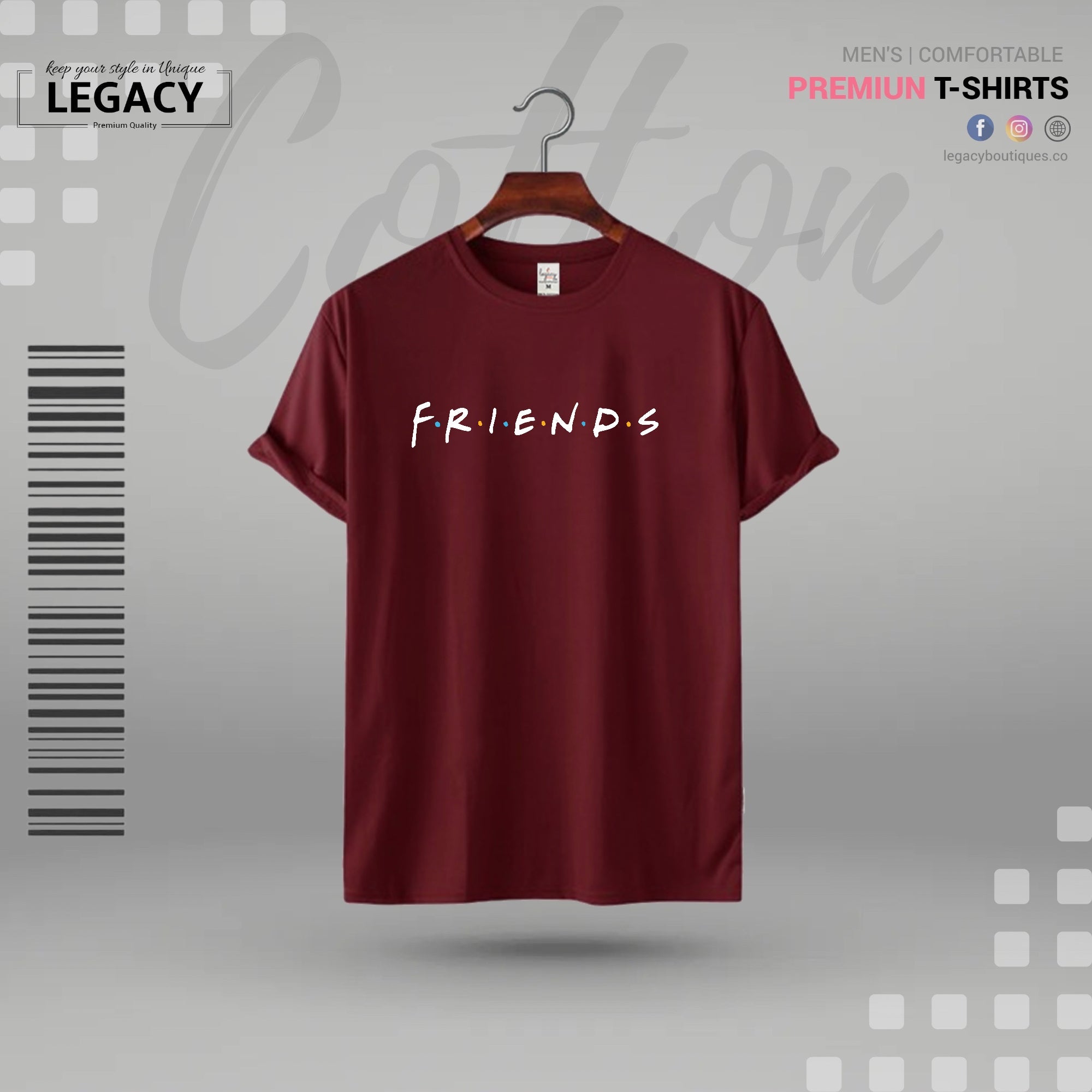 F.R.I.E.N.D.S Printed Men Premium Designer Edition T Shirt Legacy Boutiques Legacy Boutiques