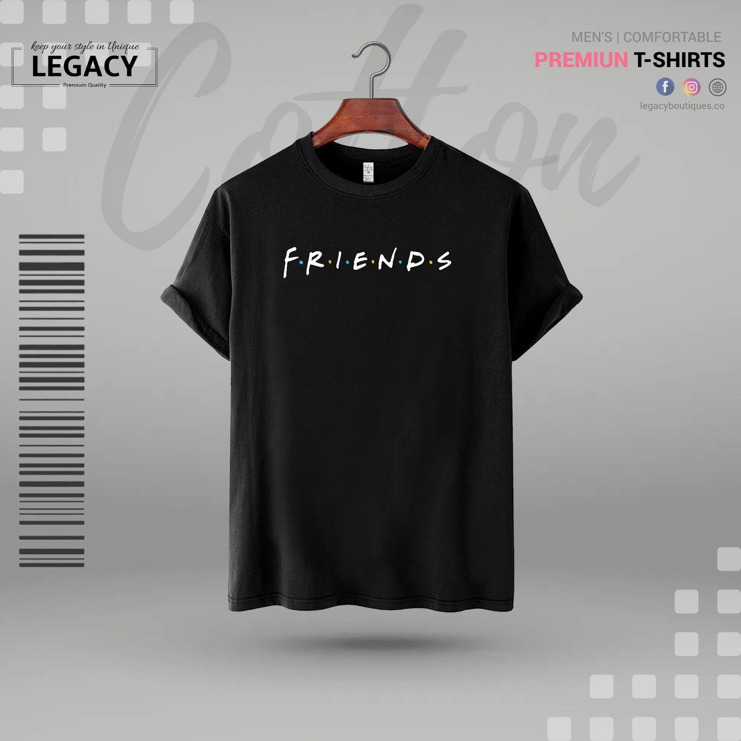 F.R.I.E.N.D.S Printed Men Premium Designer Edition T Shirt Legacy Boutiques Legacy Boutiques