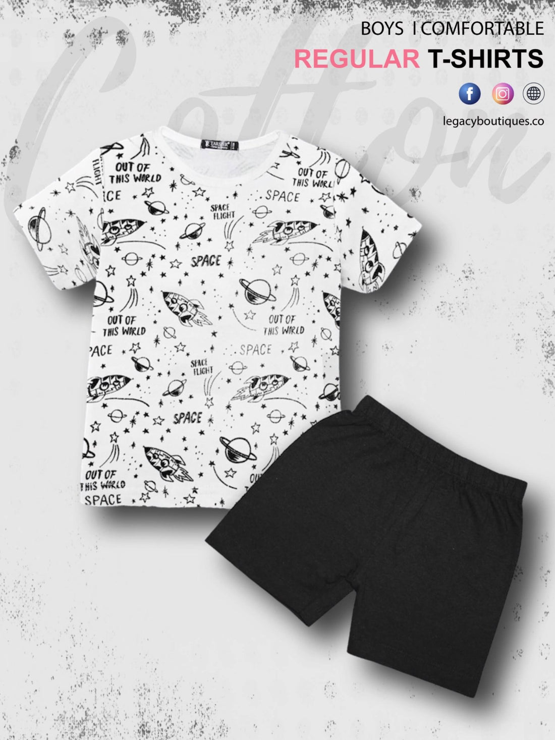 Galaxy Space Print Baby &amp; Kids Super Comfy T-shirt Set Legacy Boutiques Legacy Boutiques