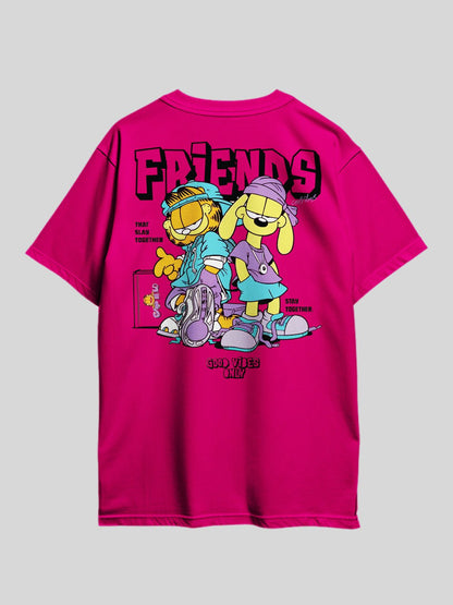 GARFIELD FRIENDS THAT SLAY TOGETHER STAY TOGETHER. GOOD VIBES ONLY Graphic Printed Drop Shoulder T-shirt Legacy Boutiques Bangladesh Legacy Boutiques Legacy Boutiques