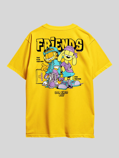 GARFIELD FRIENDS THAT SLAY TOGETHER STAY TOGETHER. GOOD VIBES ONLY Graphic Printed Drop Shoulder T-shirt Legacy Boutiques Bangladesh Legacy Boutiques Legacy Boutiques