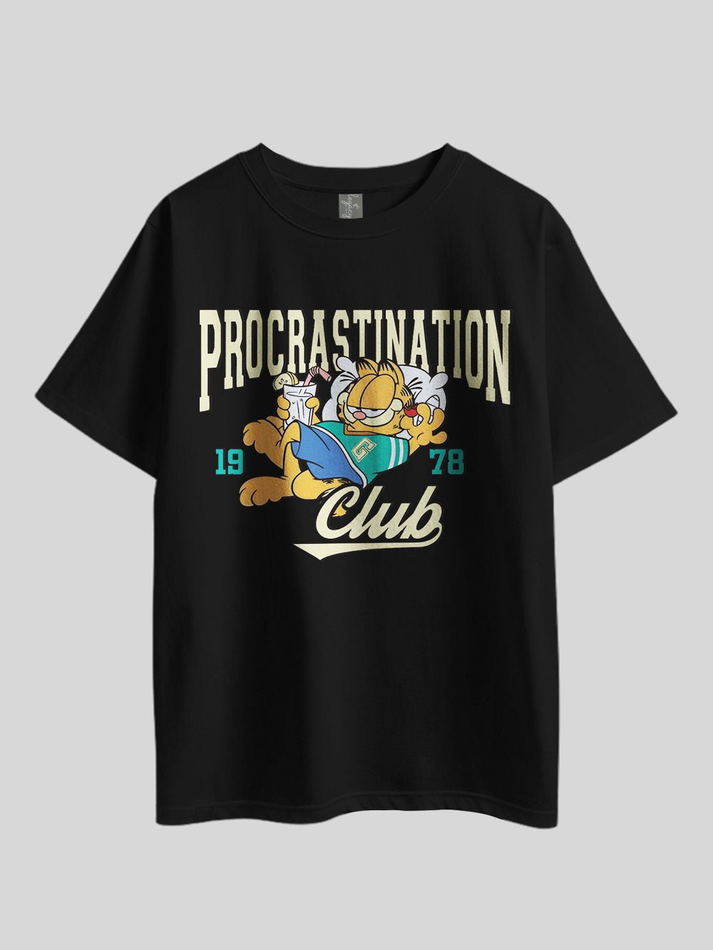 "Garfield PROCRASTINATION CLUB" Graphic Printed Drop Shoulder T-shirt Legacy Boutiques Bangladesh Legacy Boutiques Legacy Boutiques