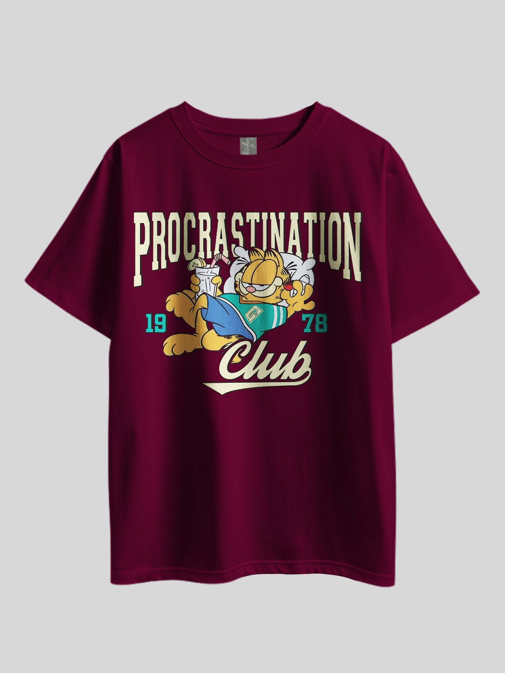 "Garfield PROCRASTINATION CLUB" Graphic Printed Drop Shoulder T-shirt Legacy Boutiques Bangladesh Legacy Boutiques Legacy Boutiques